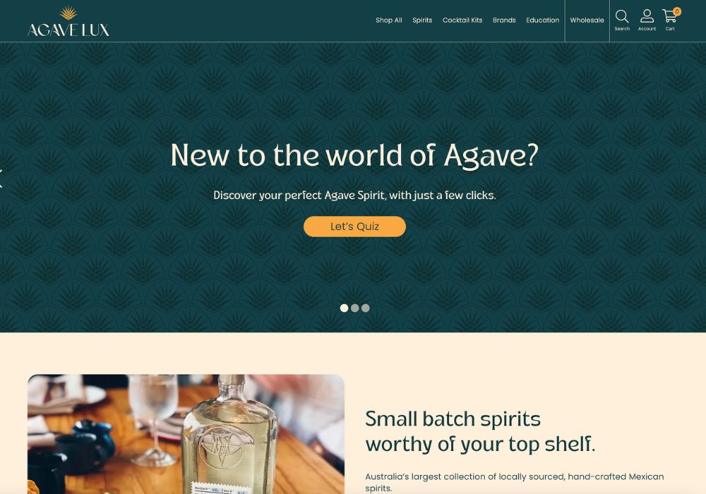 Agave Lux website branding